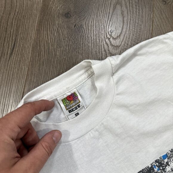 Vintage 90s Aerofilms London East End Map Overhead Shirt River Thames Size XL - Picture 6 of 8